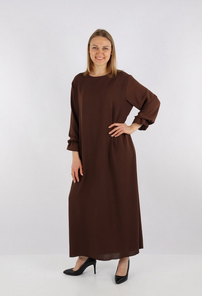 HELLO MISS Sommerkleid Elegantes Langarm Abaya Kleid aus Jazz Stoff Sommerkleid für Damen in Unifarbe von HELLO MISS