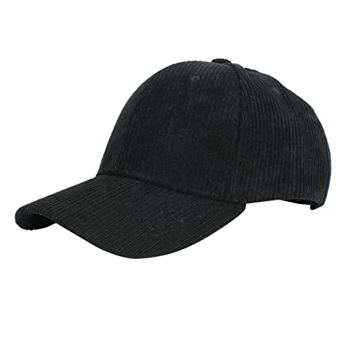 HELLORSOON Blanko Herren Baseballkappe Cord Baseball Cap für Männer Frauen Sport Hüte Warm Outdoor Reise Geschenk Hüte in Bulk, Schwarz , One size von HELLORSOON