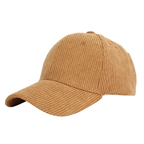 HELLORSOON Blanko Herren Baseballkappe Cord Baseball Cap für Männer Frauen Sport Hüte Warm Outdoor Reise Geschenk Hüte in Bulk, gold, One size von HELLORSOON