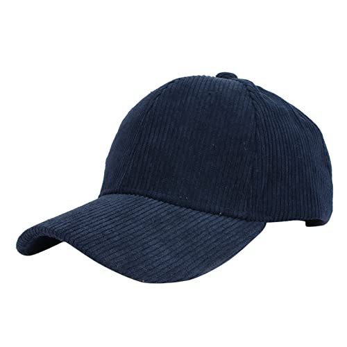 HELLORSOON Blanko Herren Baseballkappe Cord Baseball Cap für Männer Frauen Sport Hüte Warm Outdoor Reise Geschenk Hüte in Bulk, navy, One size von HELLORSOON