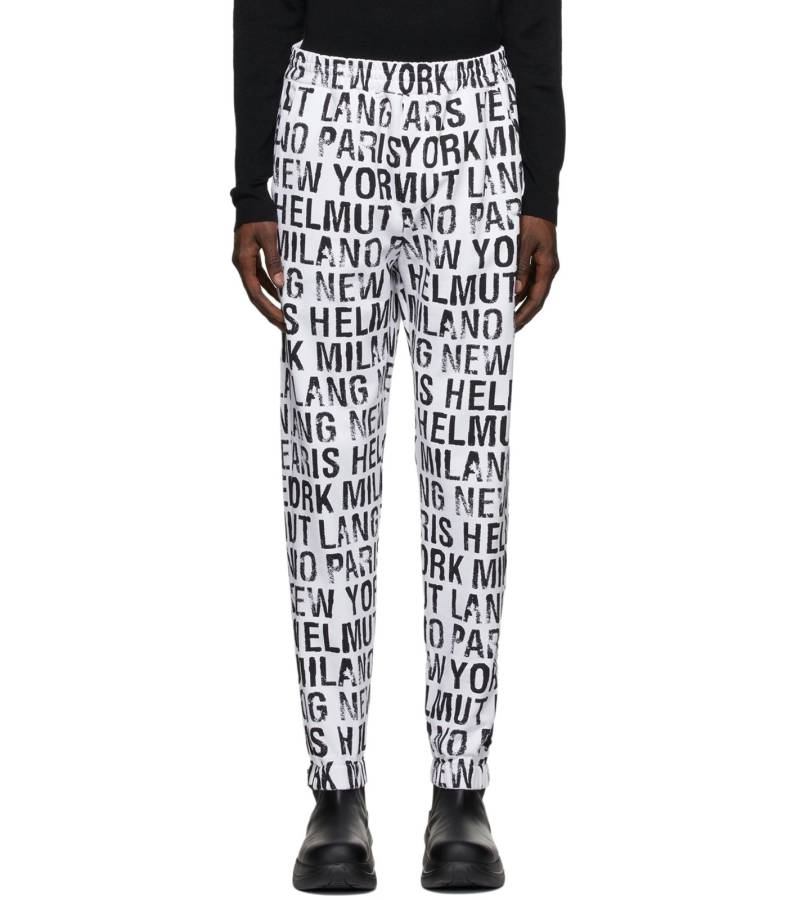 HELMUT LANG Herren Jogging-Hose mit durchgehendem grafischen Muster Sweatpants Jogger Weiß/Schwarz von HELMUT LANG