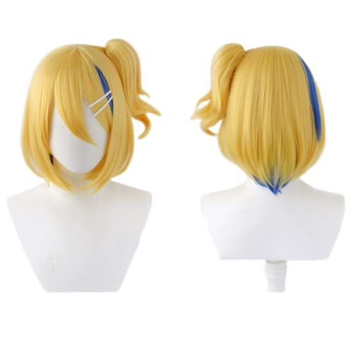 Anime BRING IT ON Kagamine Rin Len Cosplay Perücke Short Blonde Gelb gemischt Blau Perücken (Rin) von HELVAK