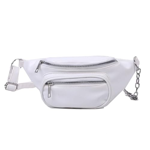 Unisex-Leder-Umhängetasche, lässige Umhängetaschen, Kettenbrusttasche, Outdoor-Sport, Umhängetasche, Hüfttasche (Farbe : A) von HELVES