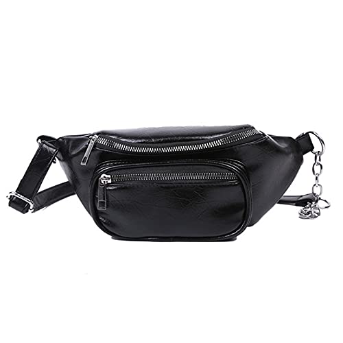 Unisex-Leder-Umhängetasche, lässige Umhängetaschen, Kettenbrusttasche, Outdoor-Sport, Umhängetasche, Hüfttasche (Farbe : A-01) von HELVES