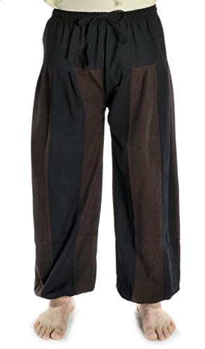 HEMAD Mittelalter Hose Landsknecht schwarz-braun L/XL Piraten Pluderhose von HEMAD