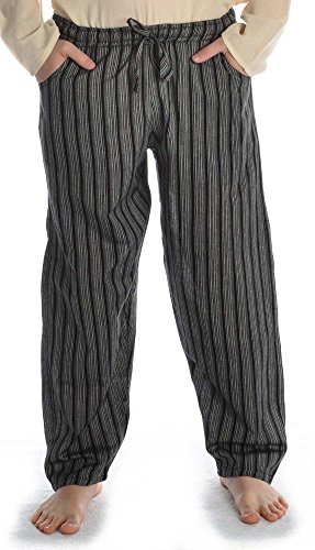 HEMAD Herren Hose Freizeithose leichte Baumwolle schwarz-weiß L/XL von HEMAD