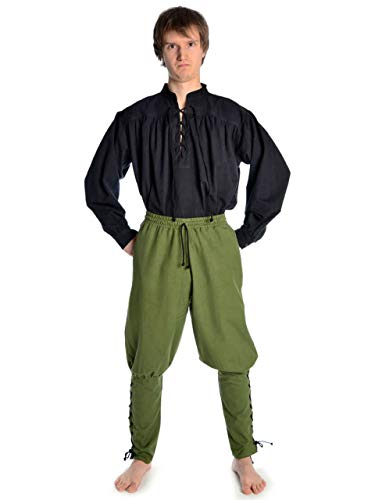 HEMAD Herren Wikinger-Hose Piratenhose Mittelalter Hose L/XL grün von HEMAD