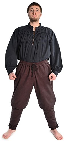 HEMAD Herren Wikinger-Hose Piratenhose Mittelalter Hose L/XL braun von HEMAD