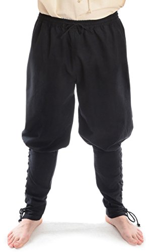 HEMAD Herren Wikinger-Hose Piratenhose Mittelalter Hose XXL/XXXL schwarz von HEMAD