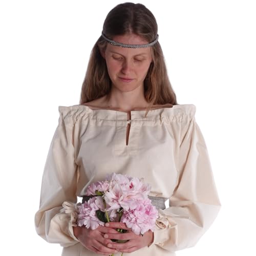 HEMAD Mittelalter Damen-Bluse 100% Baumwolle Schnürbluse Modell: Gotelinde, Natur-Beige M HEMAD Mittelalter Damen-Bluse 100% Baumwolle Schnürbluse Modell: Gotelinde, Natur-Beige M von HEMAD