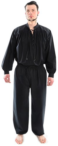 HEMAD Herren Hose Mittelalter Bund-Hose schwarz XXL/XXXLfeste Baumwolle von HEMAD