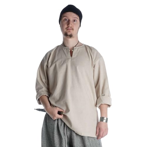 HEMAD Mittelalter Tunika-Hemd S-XXXL Baumwolle Unter Gewandung, Beige, XXL/XXXL HEMAD Mittelalter Tunika-Hemd S-XXXL Baumwolle Unter Gewandung, Beige, XXL/XXXL von HEMAD