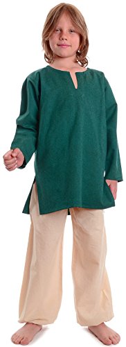 HEMAD Mittelalter-Tunika- Kinder-Tunika Rittertunika Baumwolle grün L/XL von HEMAD