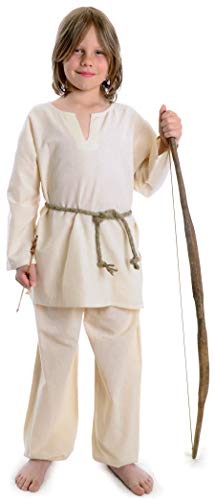 HEMAD Mittelalter-Tunika- Kinder-Tunika Rittertunika Baumwolle, Beige, S/M HEMAD Mittelalter-Tunika- Kinder-Tunika Rittertunika Baumwolle, Beige, S/M von HEMAD