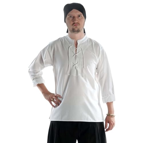 HEMAD Mittelalter-Hemd Schnürhemd Reine Baumwolle Modell: Edward, Weiß S HEMAD Mittelalter-Hemd Schnürhemd Reine Baumwolle Modell: Edward, Weiß S von HEMAD