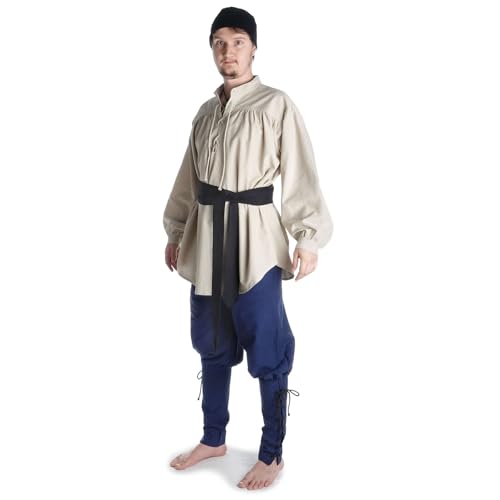 HEMAD Mittelalter-Hemd Schnürhemd Feste Baumwolle Modell: Artus, hanffarben XXL von HEMAD