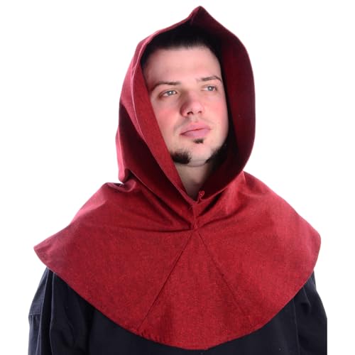 HEMAD Mittelalter Kapuze 100% Baumwolle Einfarbig Modell: Elegast, Rot HEMAD Mittelalter Kapuze 100% Baumwolle Einfarbig Modell: Elegast, Rot von HEMAD