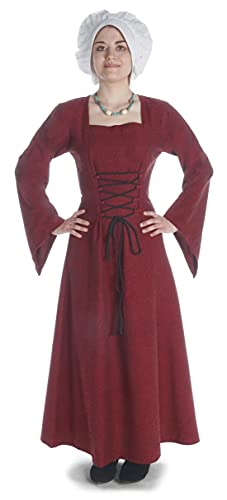 HEMAD Mittelalter Kleid Amurfina aus Baumwolle Rot Small Gewandung LARP von HEMAD