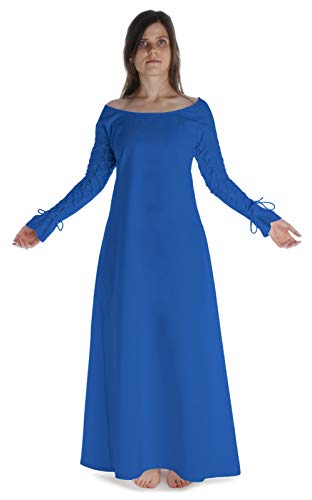 HEMAD Mittelalter Kleid Hildegune aus Baumwolle Königsblau XXL/XXXL Gewandung LARP von HEMAD