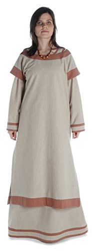 HEMAD Mittelalter Kleid Linde aus Baumwolle Hanffarben-Hellbraun XXL/XXXL Gewandung LARP von HEMAD