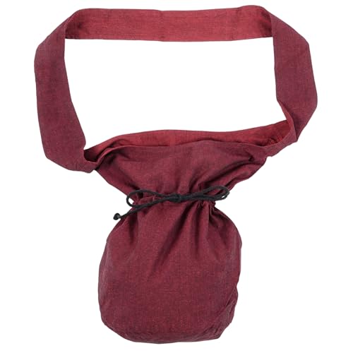 HEMAD Mittelalter Umhängetasche Beutel-Tasche Baumwolle groß Modell: Irmenfried, Rot von HEMAD
