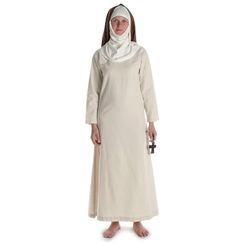HEMAD Mittelalter Velan Nonnen-Kopfbedeckung Baumwolle Modell: Hildegard, Braun von HEMAD
