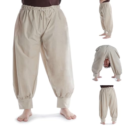 HEMAD Wikinger-Hose Rus-Hose Baumwolle Modell: Odin, Hanffarben L-XL von HEMAD
