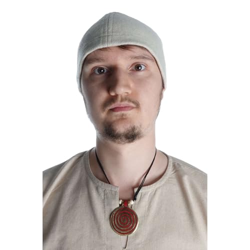 HEMAD Wikinger-Kappe Birka-Mütze Wollfilz Modell: Fafnir, Beige, XXL von HEMAD