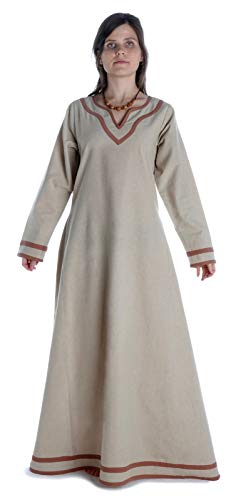 HEMAD Wikinger Kleid Hildr aus Baumwolle Hanffarben-Hellbraun XXL/XXXL Gewandung LARP von HEMAD
