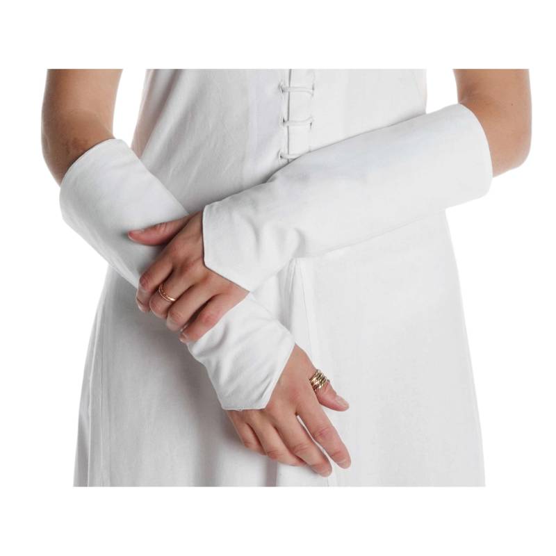 Armstulpen Weiß Mittelalter Damen Flaneas 100% Baumwolle | Hemad Gewandung Larp Cosplay & Reenactment von HEMADde