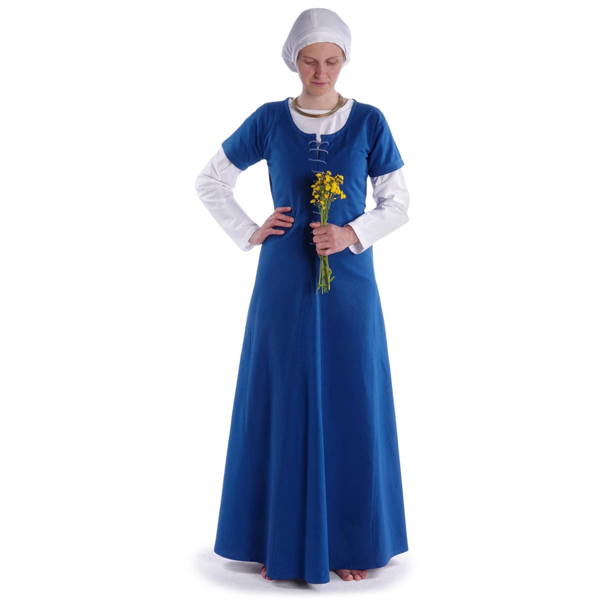 Blaues Mittelalter Schnürkleid Kurzarm Damenkleid 100% Baumwolle Nereja | Hemad Gewandung Larp Cosplay & Reenactment von HEMADde