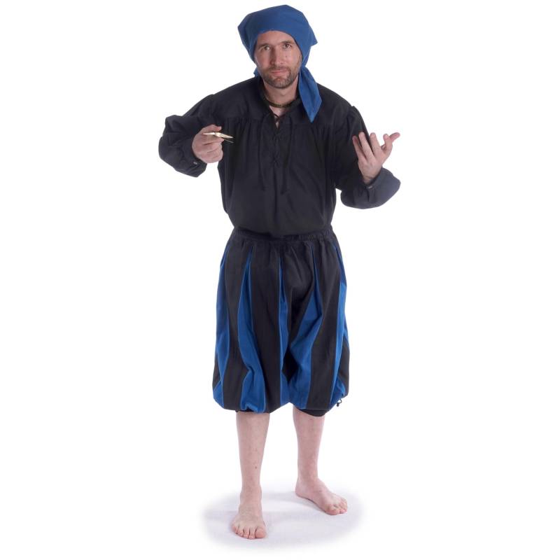 Landsknecht Hose Pumphose Schwarz-Königsblau Morold 100% Baumwolle | Hemad Gewandung Larp Renfaire von HEMADde