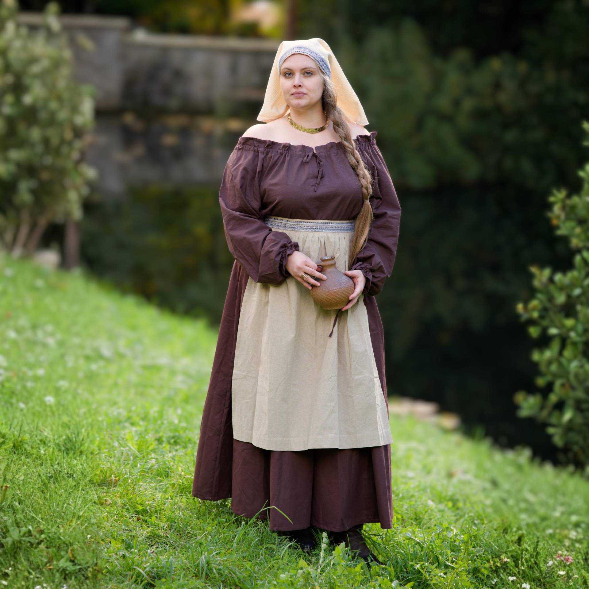 Mittelalter Damenschürze Wikinger Schürze Repanse 100% Baumwolle | Hemad Gewandung Larp Reenactment Cosplay von HEMADde