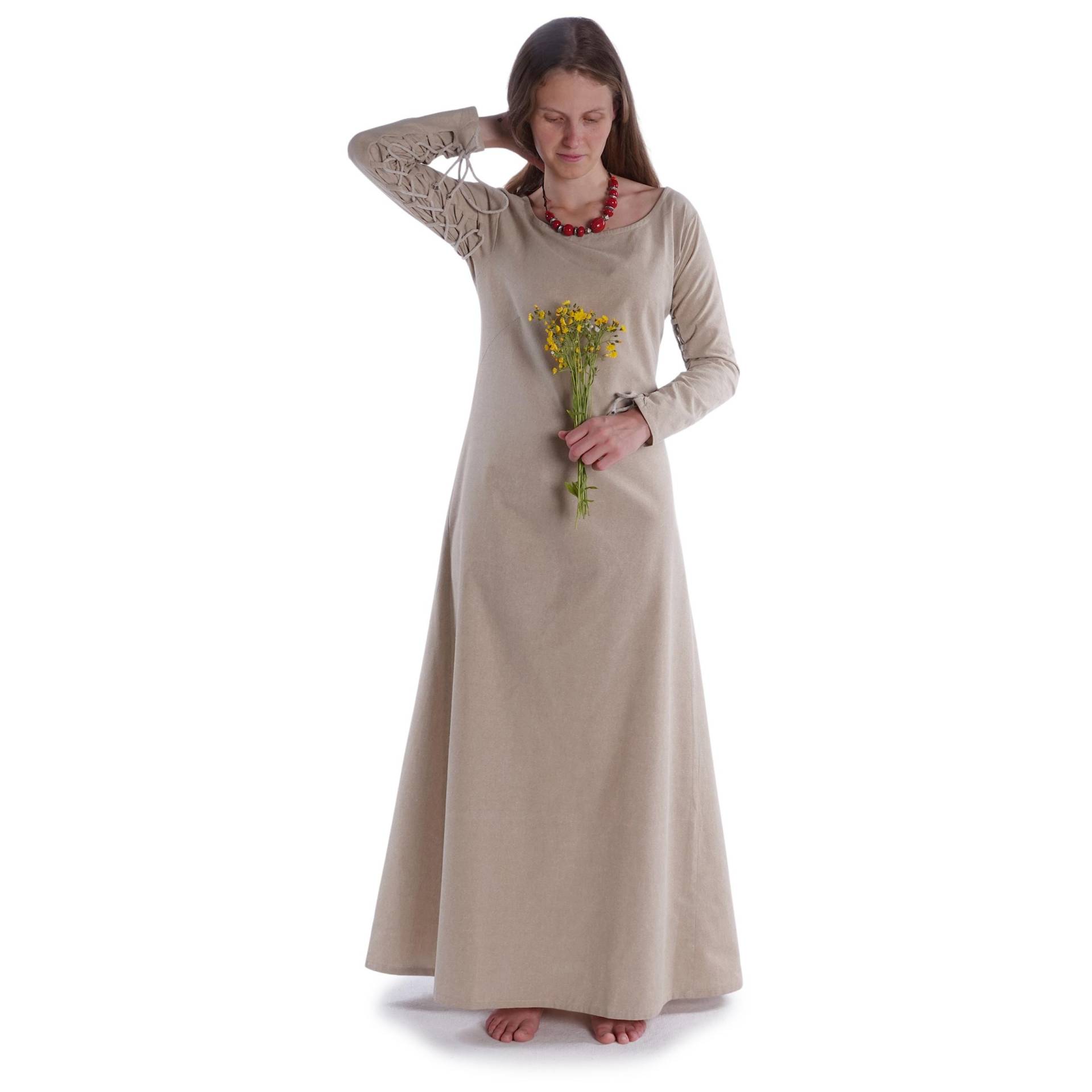 Mittelalter Kleid Schnürung Larp Hildegunde 100% Baumwolle Hanffarben | Hemad Gewandung Cosplay Reenactment von HEMADde