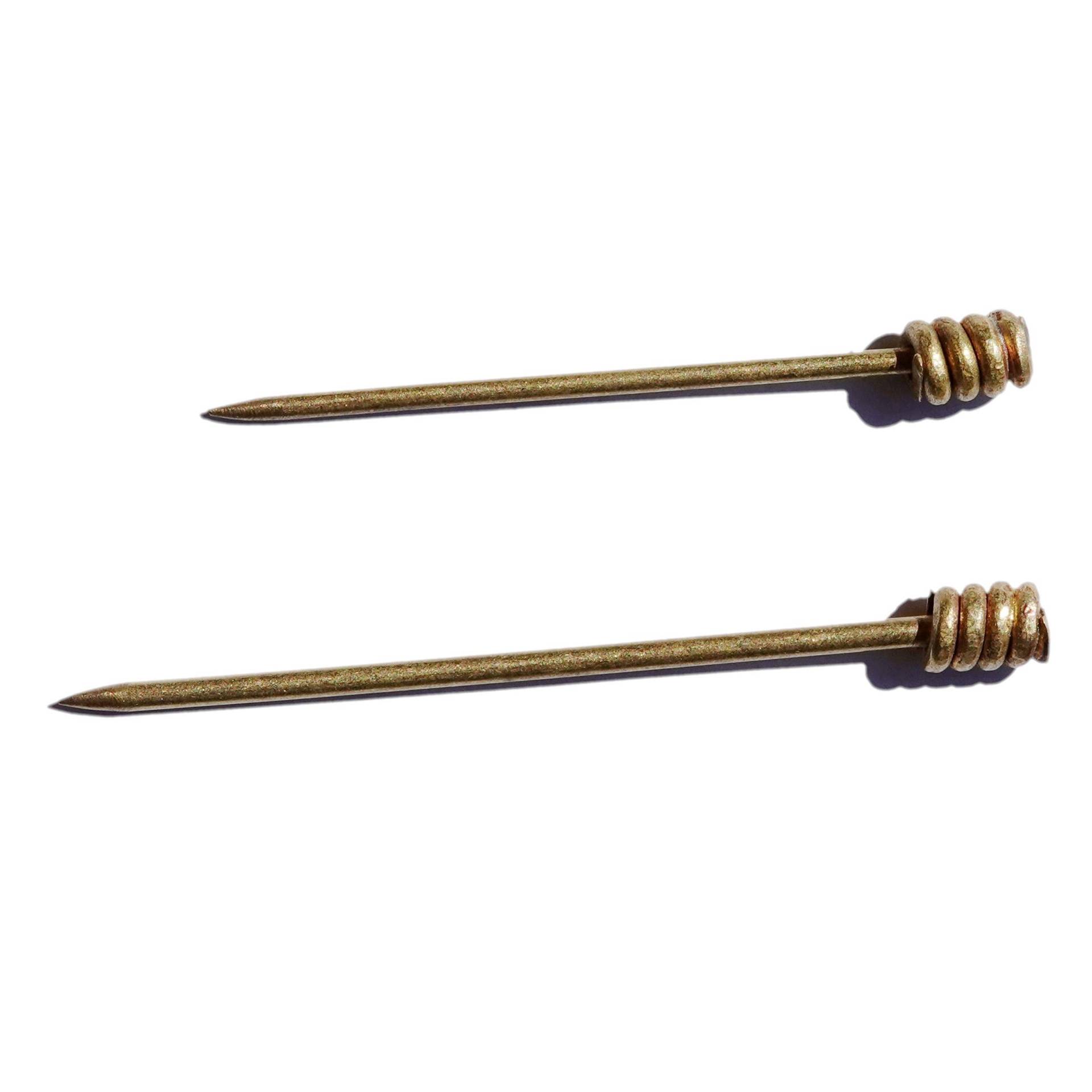 Mittelalterliche Gewandnadel | Set 2 Stück Aus Messing Golden | Wikinger Nadel, Anstecknadel, Gewand-Nadel Mittelalter Larp Accessoire von HEMADde