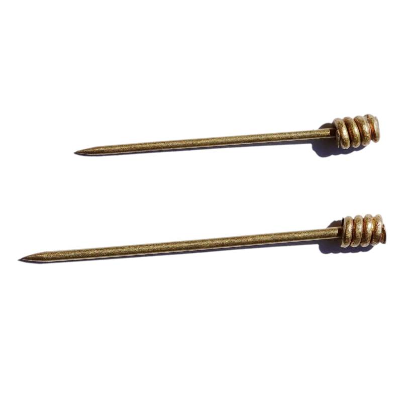Mittelalterliche Gewandnadel | Set 2 Stück Aus Messing Golden | Wikinger Nadel, Anstecknadel, Gewand-Nadel Mittelalter Larp Accessoire von HEMADde