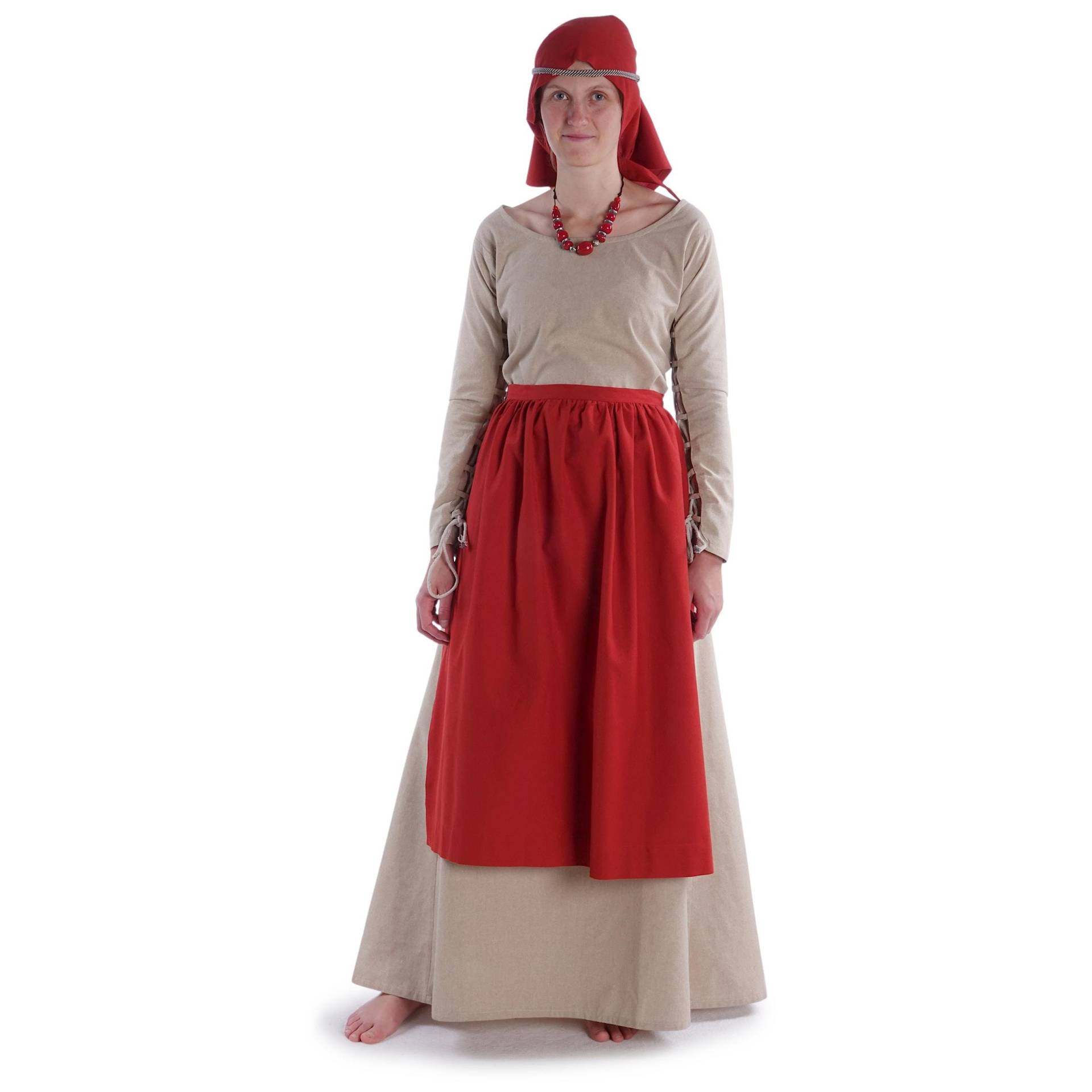 Rote Mittelalterliche Damen Schürze 100% Baumwolle Modell Repanse | Hemad Gewandung Larp Wikinger Reenactment Cosplay von HEMADde