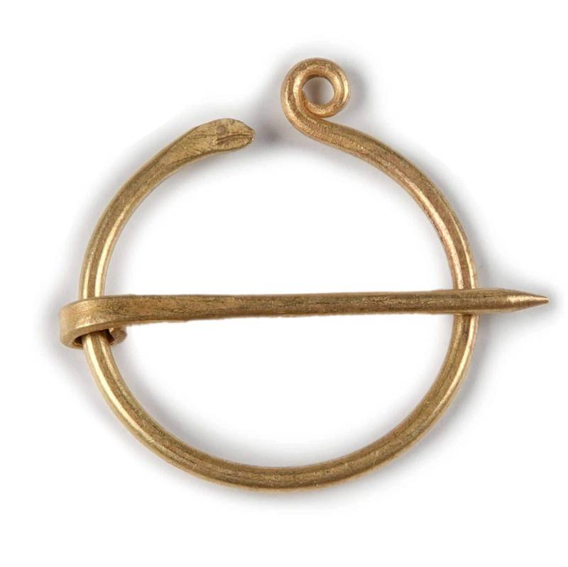Wikinger Fibel Thersites 3 cm Messing Goldfarben | Mittelalter Ringfibel, Anstecknadel, Hufeisenfibel Larp Accessoire von HEMADde