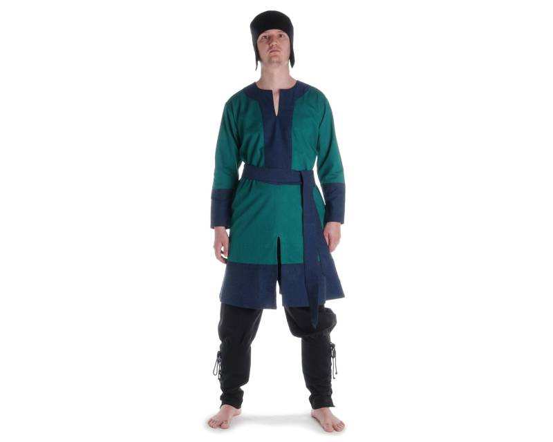 Wikinger Mittelalter Tunika Bodüre Zweifarbig Rig Aus Baumwolle| Hemad Gewandung Larp von HEMADde