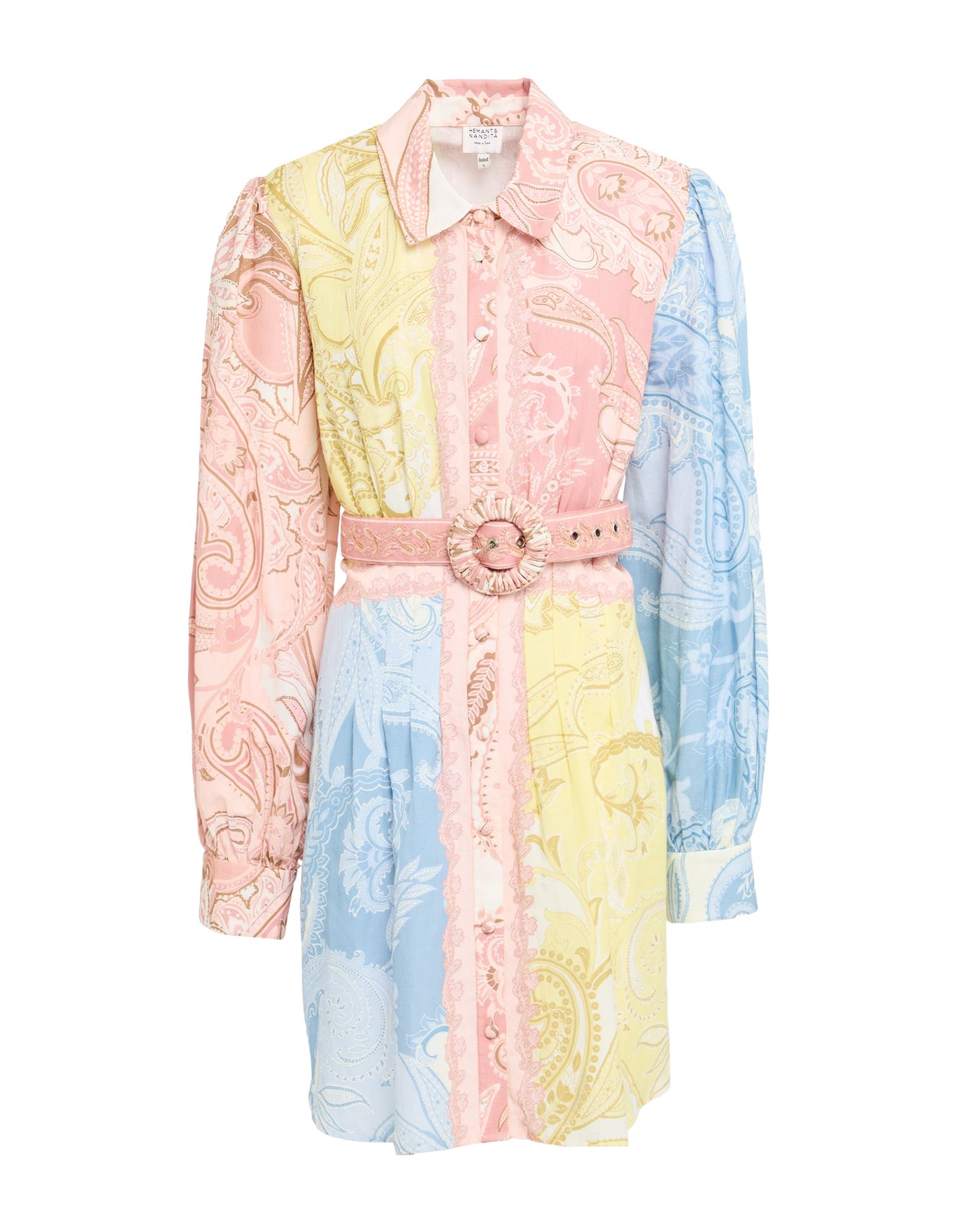 HEMANT & NANDITA Mini-kleid Damen Pastellgelb von HEMANT & NANDITA