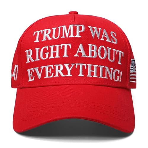 Trump was Right About Everything Baseballkappe, Rot, 45-47 Präsident Support Hat von HEMEIYU
