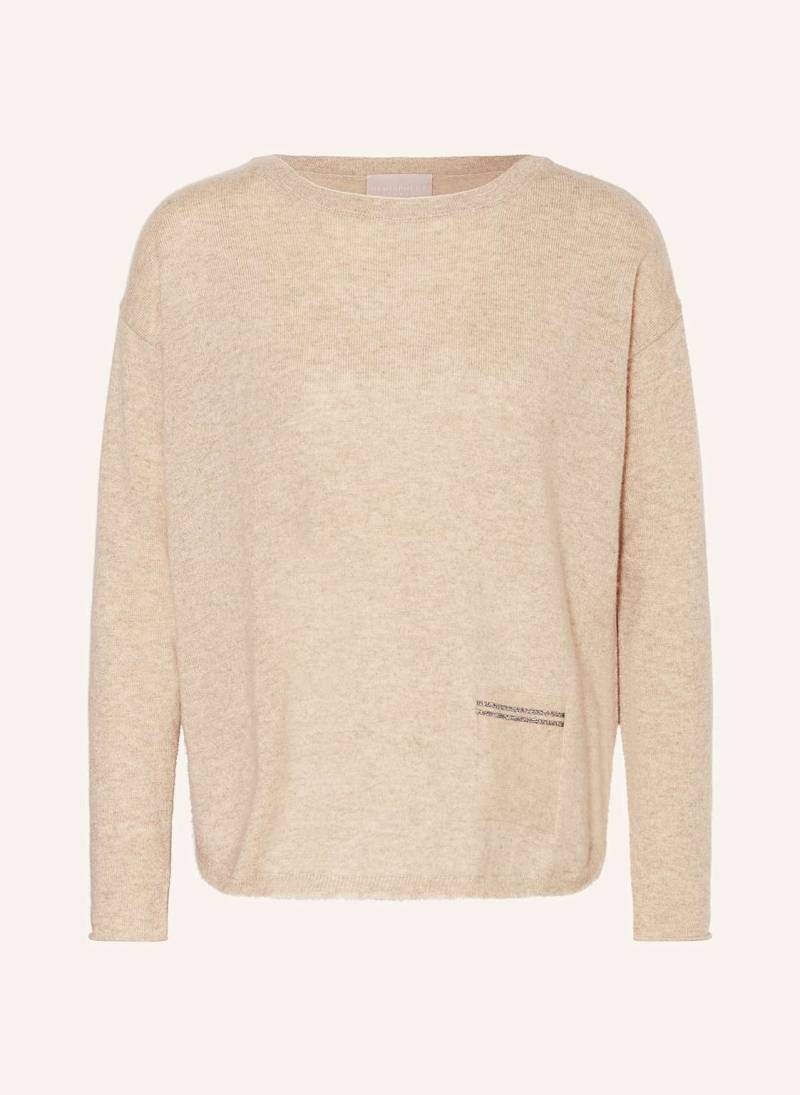 Hemisphere Cashmere-Pullover Mit Schmucksteinen beige von HEMISPHERE