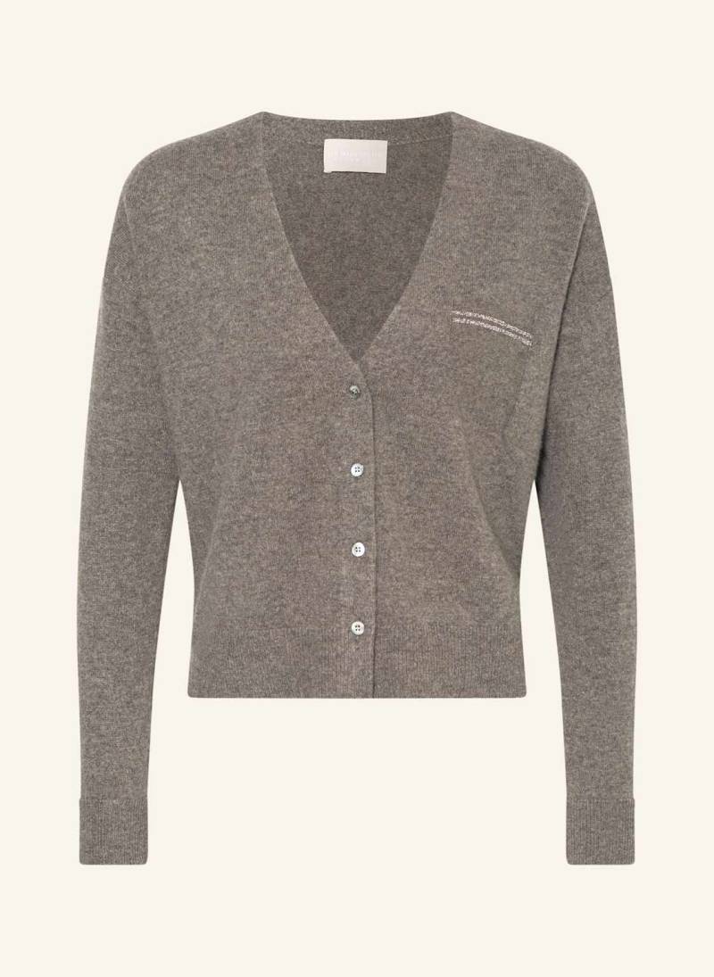 Hemisphere Strickjacke Aus Cashmere Mit Schmucksteinen grau von HEMISPHERE