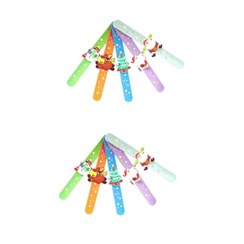 HEMOTON 10 Stk Weihnachtsring Weihnachtliche Silikonarmbänder Kinder Weihnachtsarmband Weihnachtsfeier Gefallen Armreifen Für Kinder Schlagband Weiches Gummi Ältere Handgelenk Papa-kreis von HEMOTON