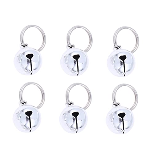 HEMOTON 10 Stück Teiliges Silberne Haustierglocken Metallanhänger für Katzen und Hundehalsbänder Langlebige Glöckchen mit Klarem als Weihnachtsdekoration und Tierzubehör von HEMOTON