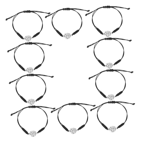 HEMOTON 10 Stück Teiliges Volleyball armband Verstellbare Handgefertigte Geflochtene Sport armbänder Langlebige Dekorative Seilarmbänder für Teenager Mädchen Jungen Volleyballspieler von HEMOTON