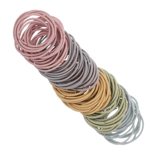 HEMOTON 100stücke Dünne Nahtlose Haargummis Für Mädchen Elastische Haarbänder Modische Pferdeschwanzhalter Haar-accessoire von HEMOTON