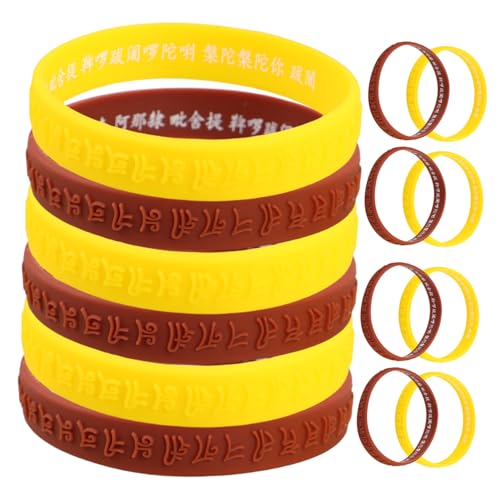HEMOTON 16stücke Silikonarmbänder Elastisch Mit Sanskrit-muster Flexibles Armband Für Sport Und Veranstaltungen Rotes Armband Für Partygeschenke Und Geburtstagsarmband von HEMOTON