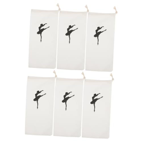 HEMOTON 2 Sätze Tanzschuhtasche Damen Pumps Ballettschuhe Mädchen Tanztasche Balletttasche Verschleißfeste Schuhtaschen Tanzende Schuhtaschen Segeltuch 6 Stücke * 2 von HEMOTON