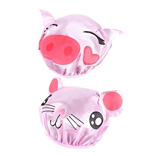 HEMOTON 2 Stück Cartoon Kinder Bade Duschhaube Wiederverwendbare Duschhauben Duschhaube Für Kinder Wasserdichte Badekappe Wasserdichte Badekappe Badehut Shampoo Kinder Badekappen von HEMOTON